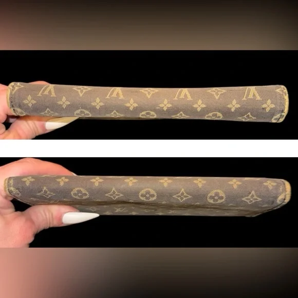 Louis Vuitton Wallet Mini Lin Brown Monogram Sarah Long Double Snap Continental - Picture 11 of 14